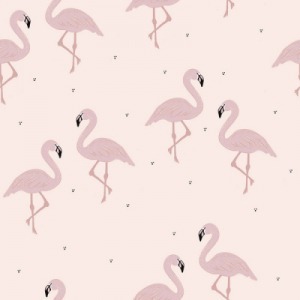 Flocking Flamingos grau, Jersey, 165 cm