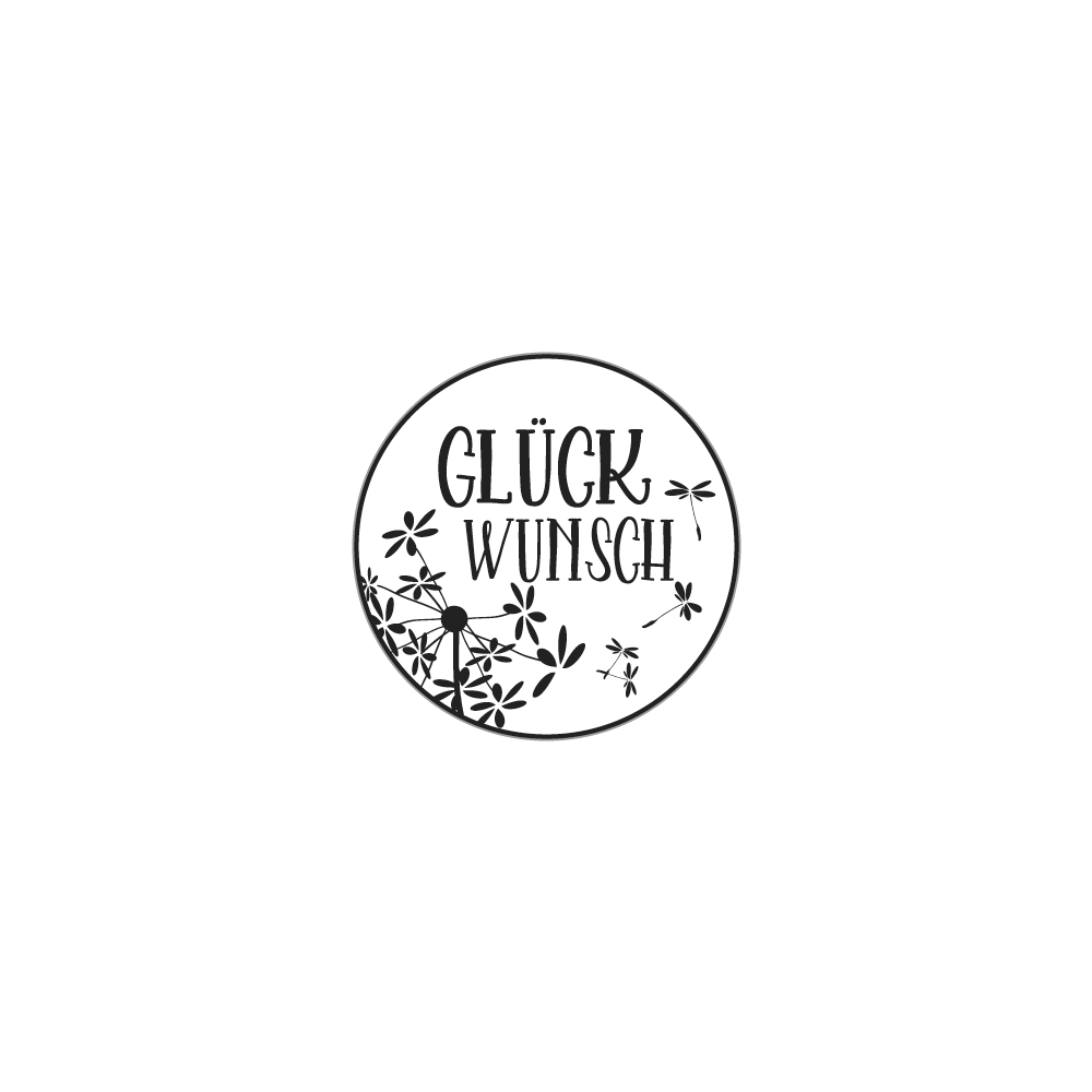 Stempel Glückwunsch , 3cm ø