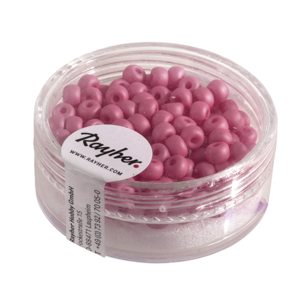 Silk-Bead Glas Rocailles, 4mm ø pink