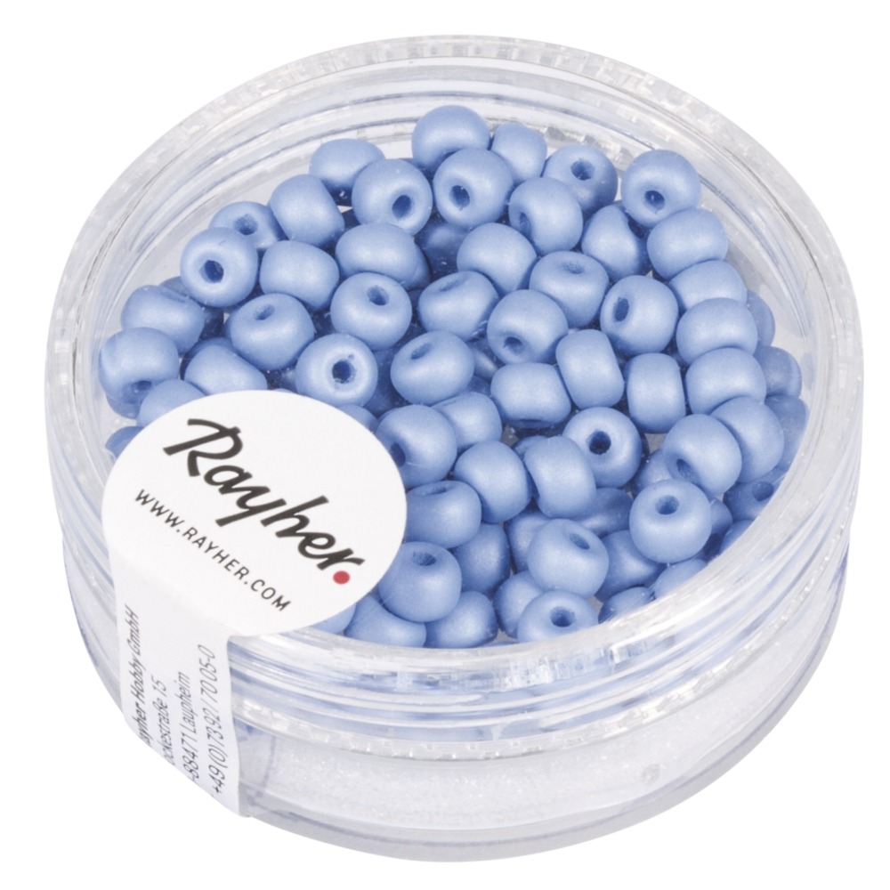 Silk-Bead Glas Rocailles, 4mm ø blau