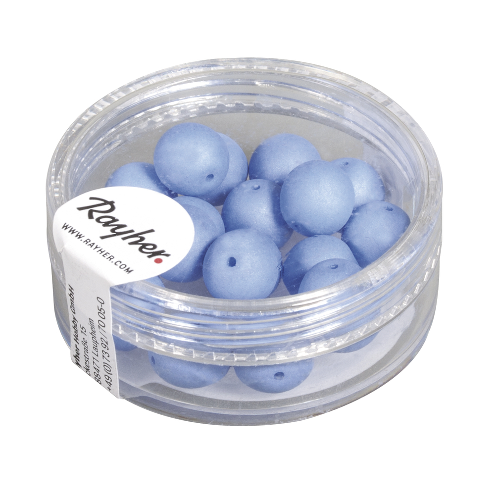 Silk-Bead Glas Perle, 8mm ø blau