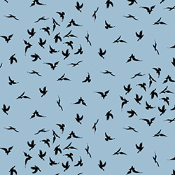 MSJ15 Avalana Jersey kleine Vögel blau