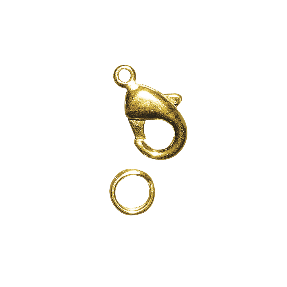 Karabiner-Schließe mit Ring, gold