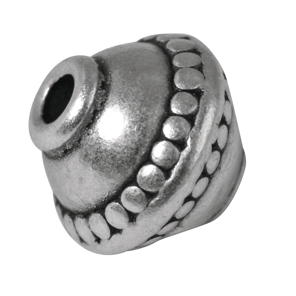 Metall-Perle, 12mm , Loch 2mm 