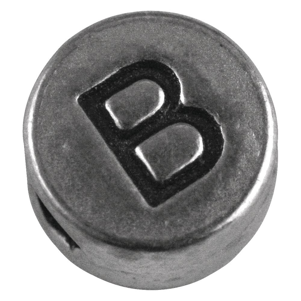 Metall-Perle B , ø 7 mm, Loch 2 mm, silb