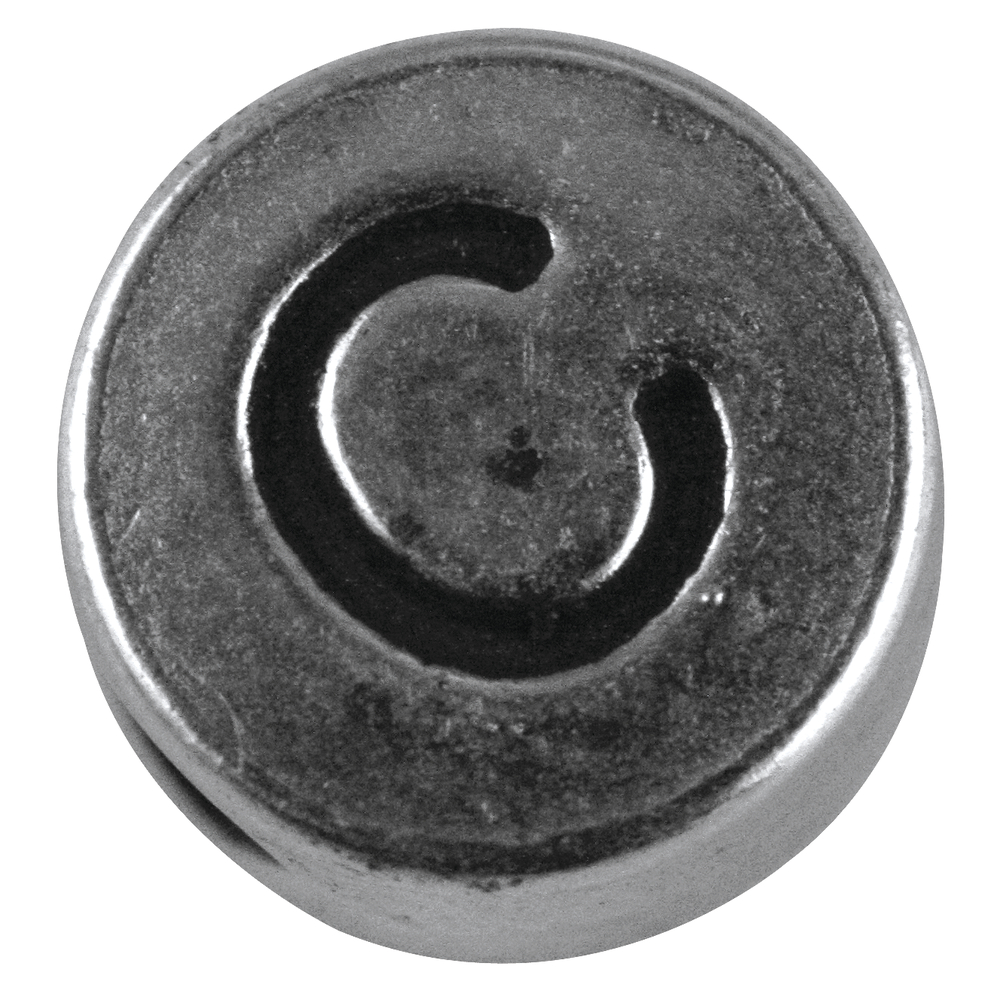 Metall-Perle C , ø 7 mm, Loch 2 mm, silb