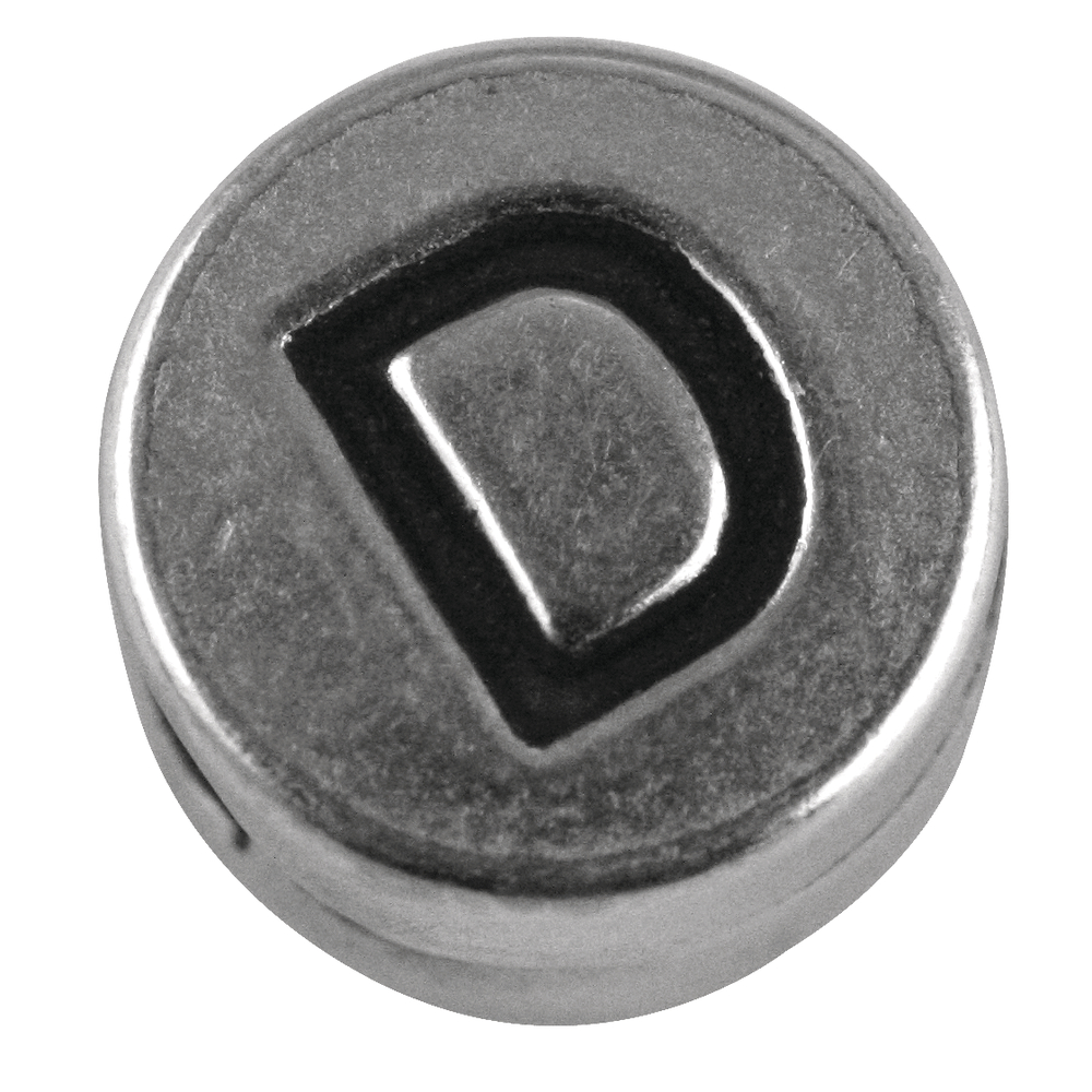 Metall-Perle D , ø 7 mm, Loch 2 mm, silb