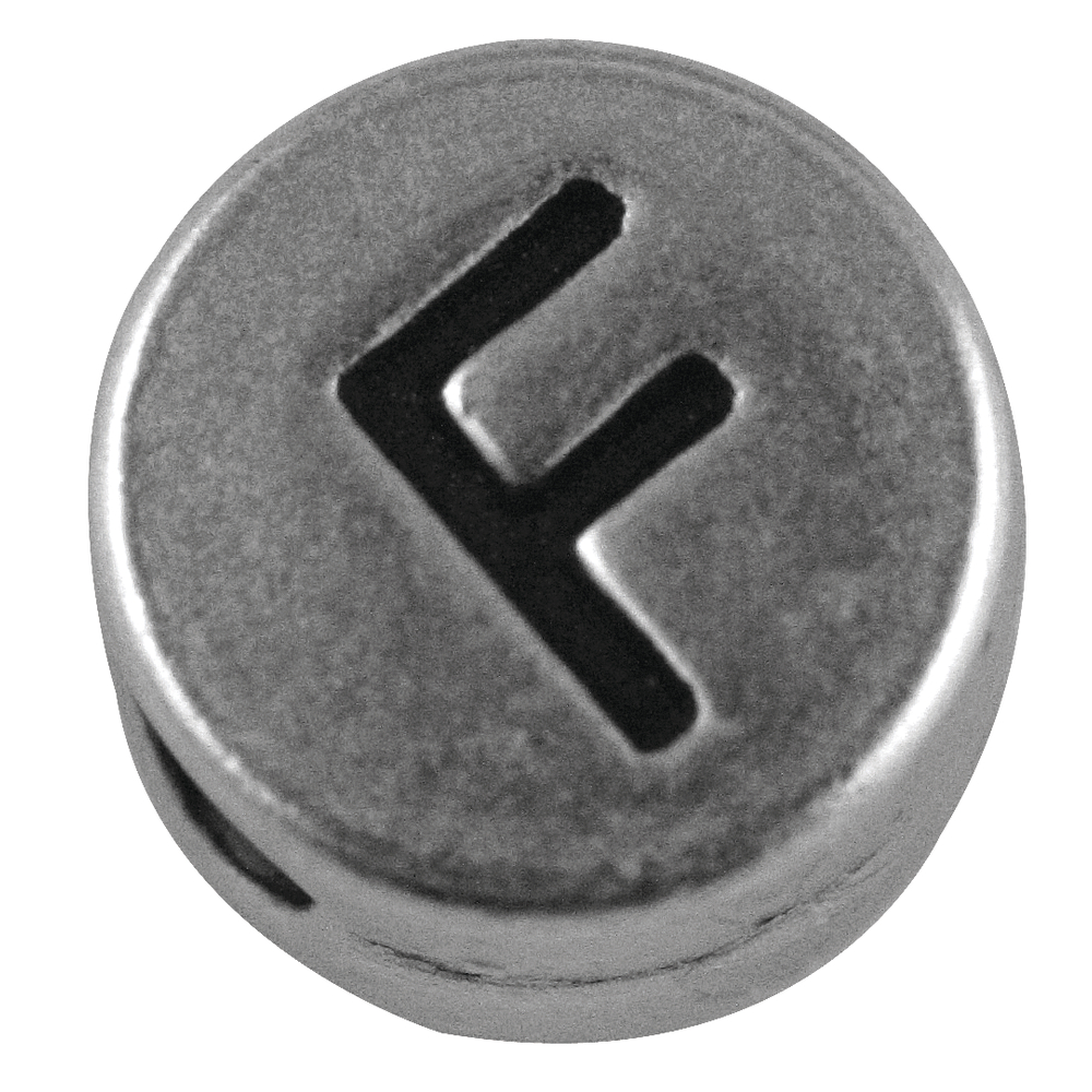 Metall-Perle F , ø 7 mm, Loch 2 mm, silb