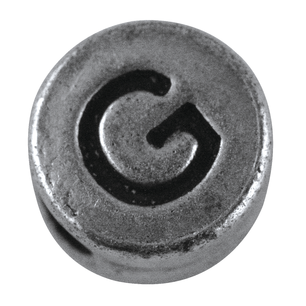 Metall-Perle G , ø 7 mm, Loch 2 mm, silb