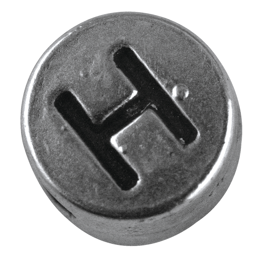 Metall-Perle H , ø 7 mm, Loch 2 mm, silb
