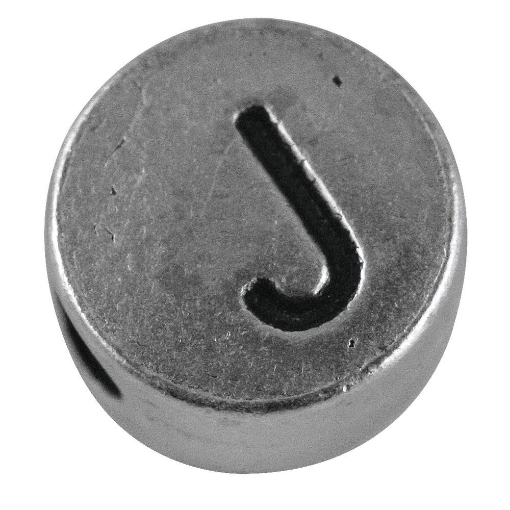 Metall-Perle J , ø 7 mm, Loch 2 mm, silb