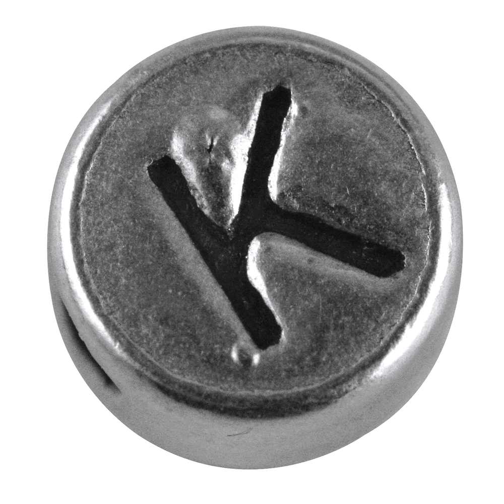 Metall-Perle K , ø 7 mm, Loch 2 mm, silb