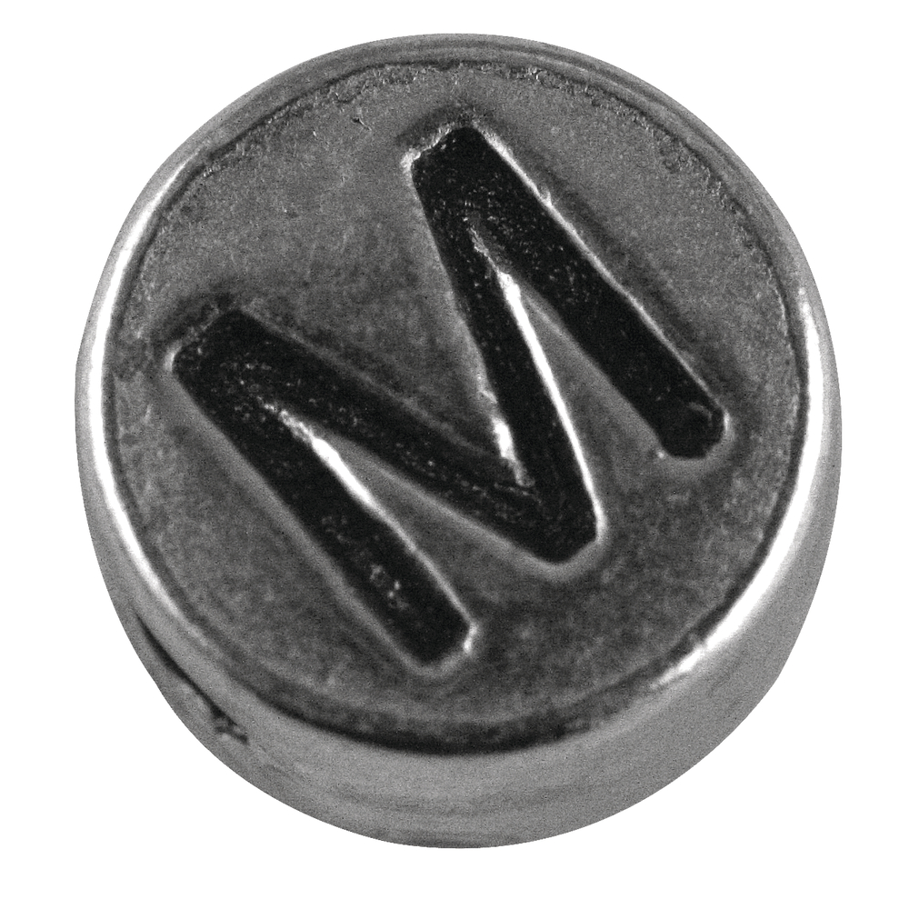 Metall-Perle M , ø 7 mm, Loch 2 mm, silb