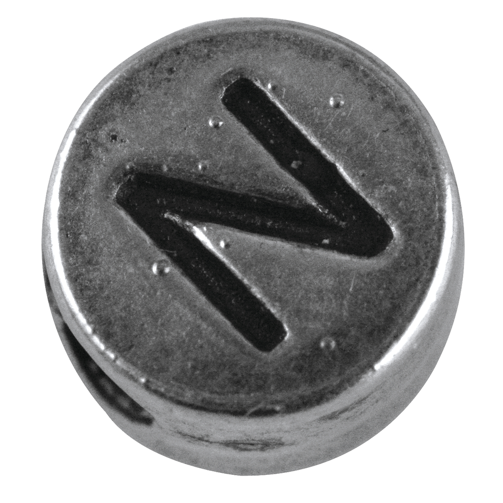 Metall-Perle N , ø 7 mm, Loch 2 mm, silb