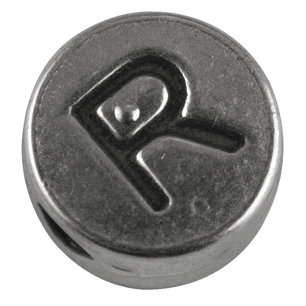 Metall-Perle R , ø 7 mm, Loch 2 mm, silb