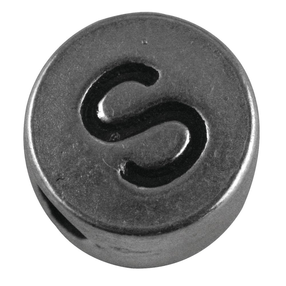 Metall-Perle S , ø 7 mm, Loch 2 mm, silb