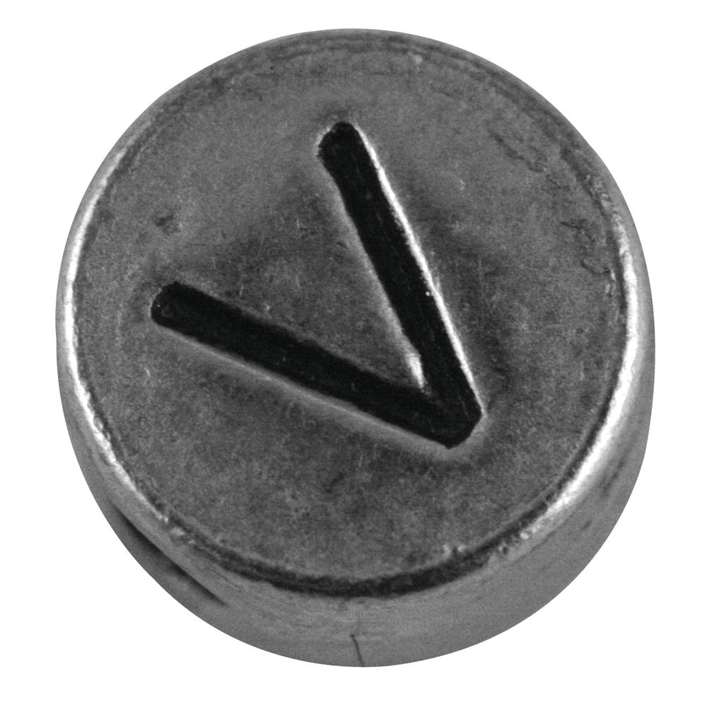Metall-Perle V , ø 7 mm, Loch 2 mm, silb