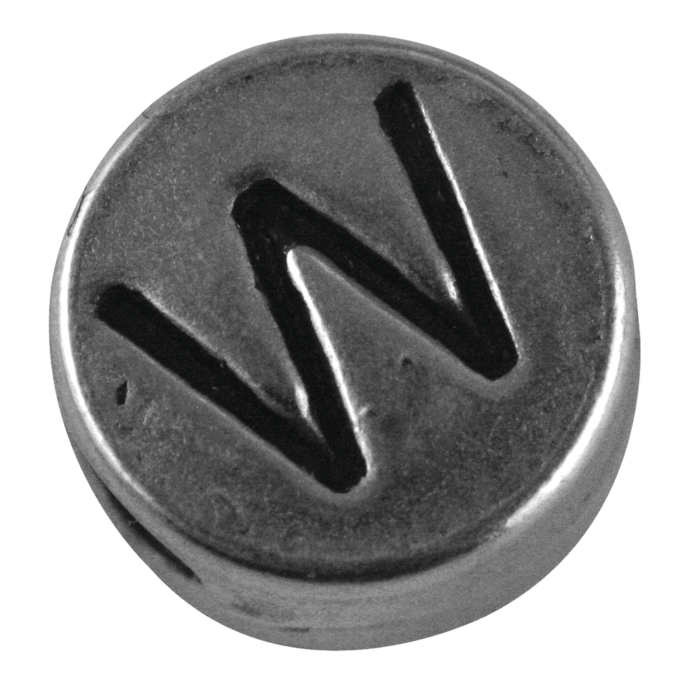 Metall-Perle W , ø 7 mm, Loch 2 mm, silb