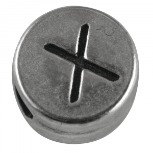 Metall-Perle X,Q , ø 7 mm, Loch 2 mm, si