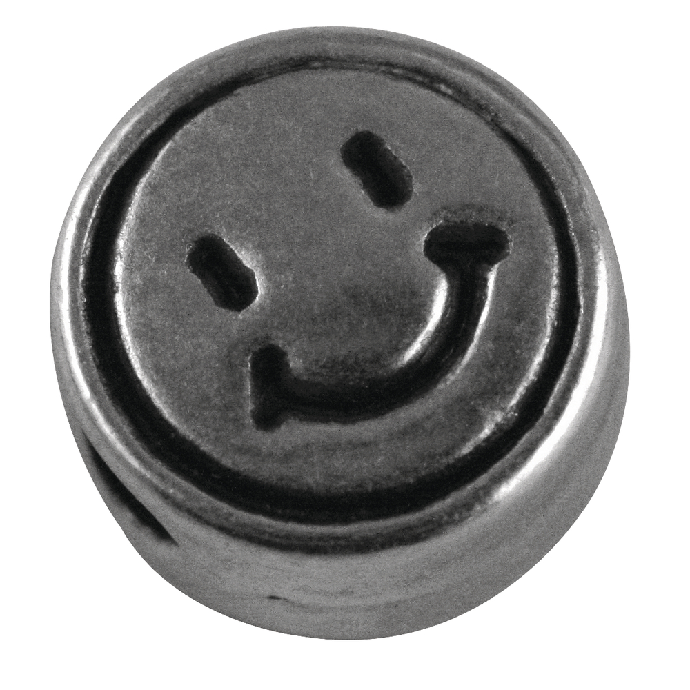 Metall-Perle Smiley , ø 7 mm, Loch 2 mm,
