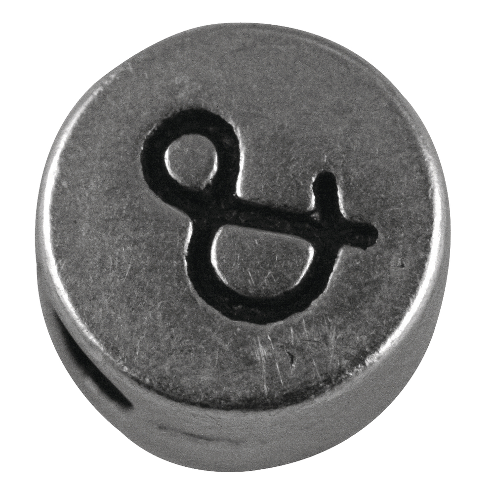 Metall-Perle & , ø 7 mm, Loch 2 mm, silb