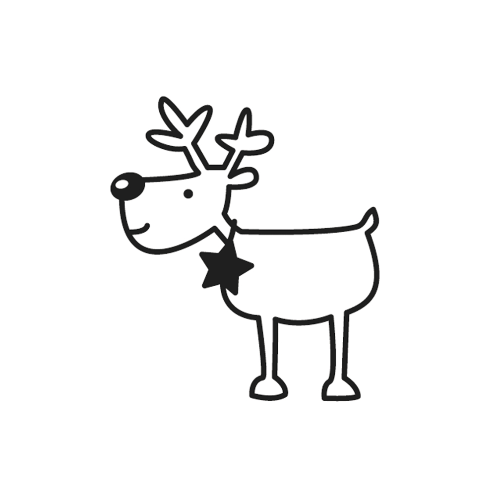 Mini-Holzstempel Rudolph, 2cm ø
