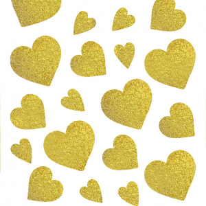 Glitzer-Sticker Herzen gold