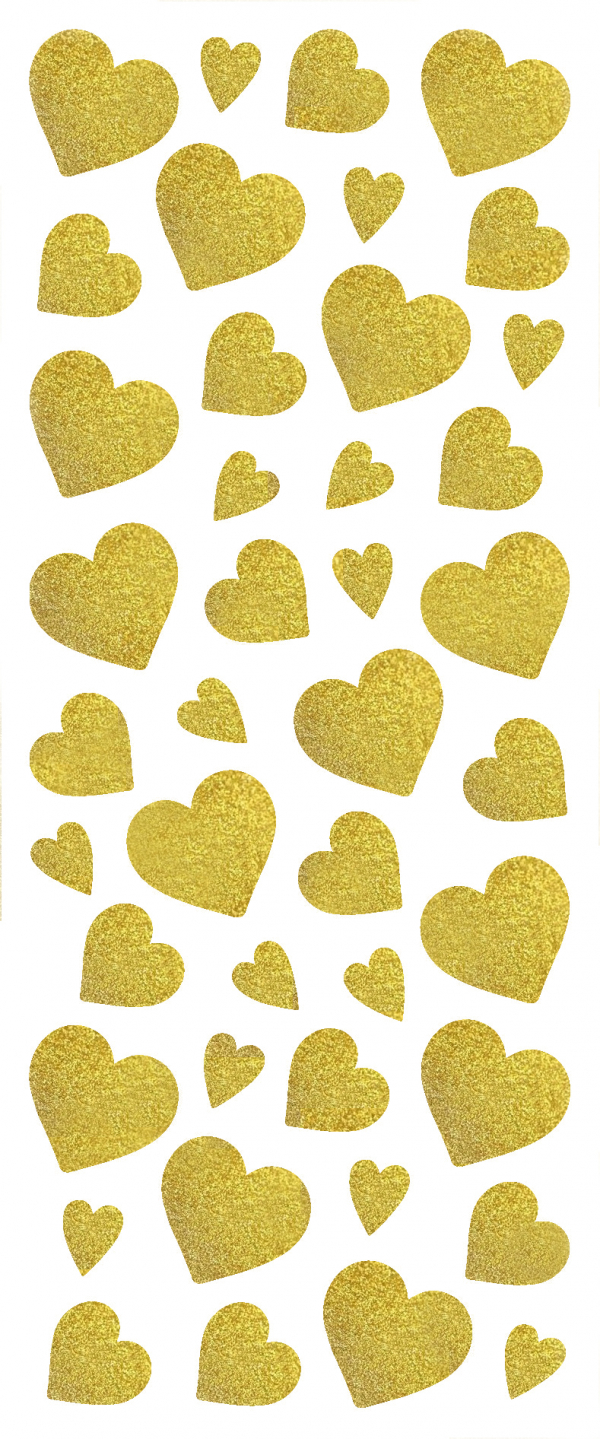 Glitzer-Sticker Herzen gold