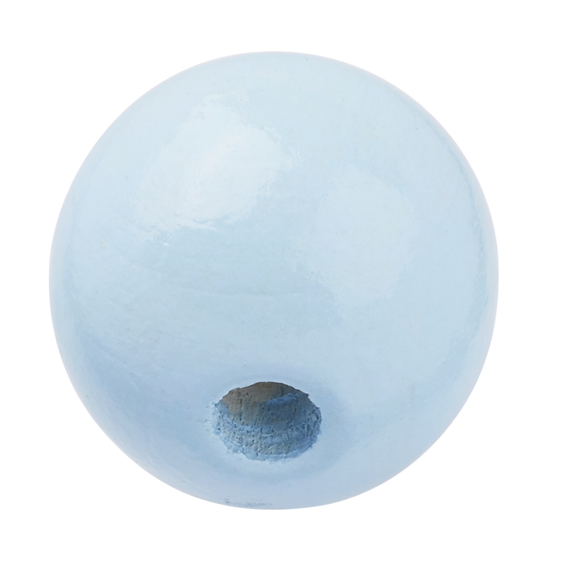 Schnulli-Holzperle 15 mm, h.blau, 12St