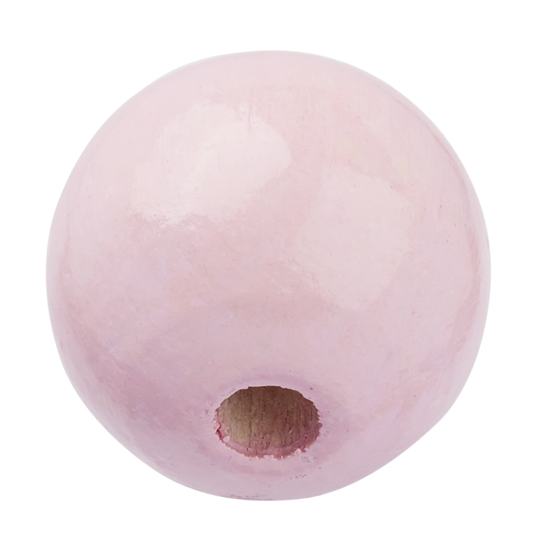 Schnulli-Holzperle 15 mm, rosa, 12 Stück