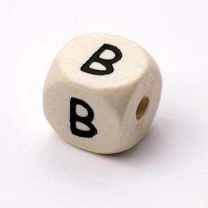 Schnulli-Buchstabenwürfel 10 mm, "B"