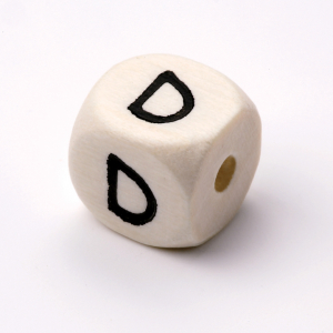 Schnulli-Buchstabenwürfel 10 mm, "D"