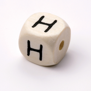Schnulli-Buchstabenwürfel 10 mm, "H"