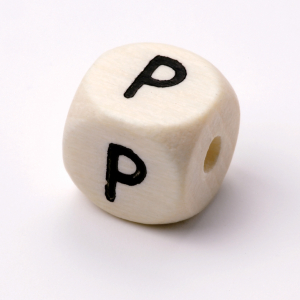 Schnulli-Buchstabenwürfel 10 mm, "P"