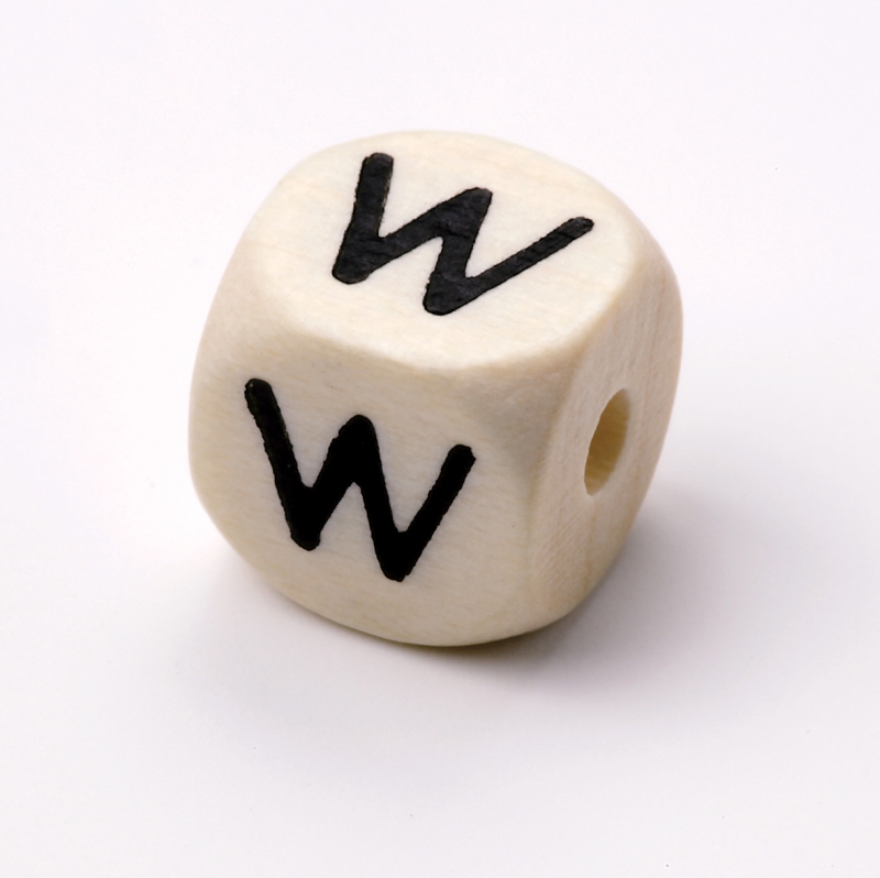 Schnulli-Buchstabenwürfel 10 mm, "W"