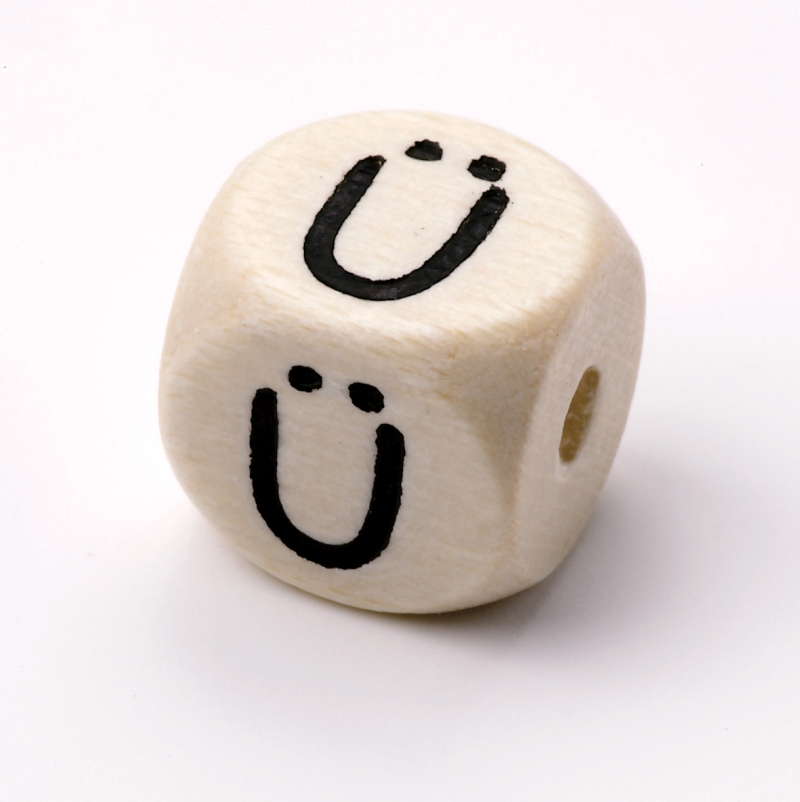 Schnulli-Buchstabenwürfel 10 mm, "Ü"