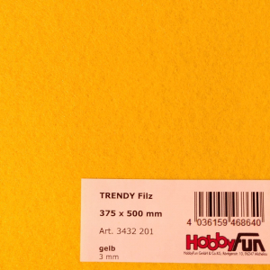 TRENDYfilz ca. 375 x 500 mm, 3 mm, gelb