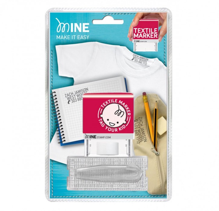 4740100 MINE Textilstempel Set, mit Stempelkisse