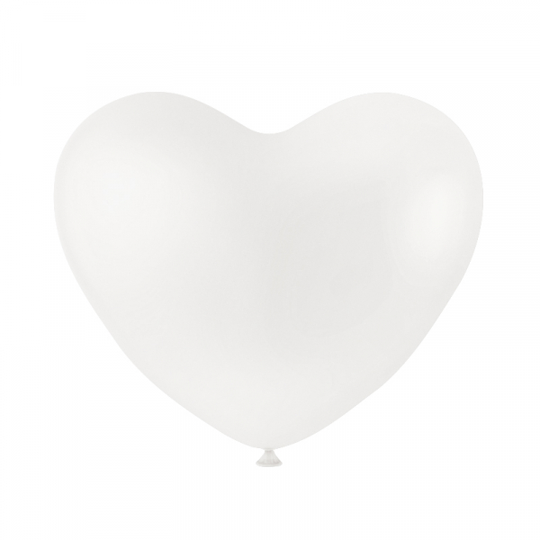 Ballons in Herzform weiß, 8 Stk