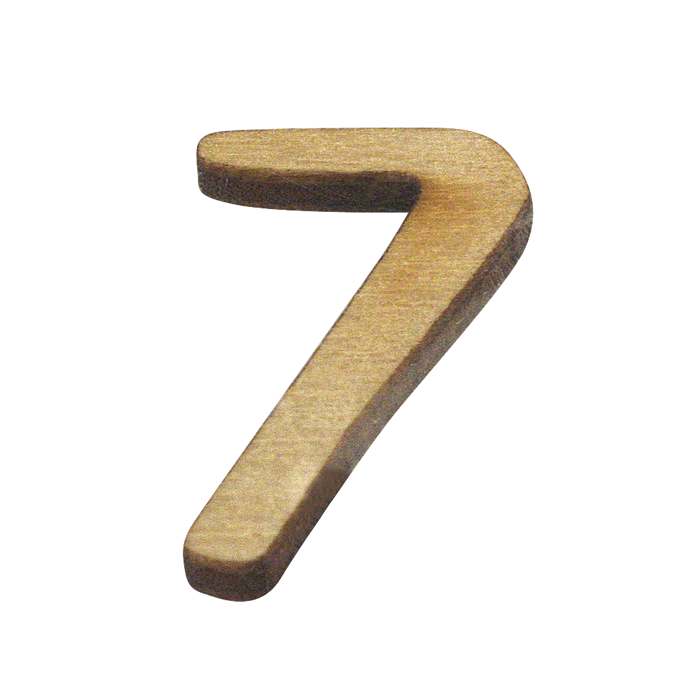 Holz-Zahl, 2 cm, 7