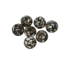 Muschel-Perlen, D: 15 mm, schwarz, 26 St
