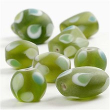 Glasperlen, Größe 12-19 mm, grün, 10 sor