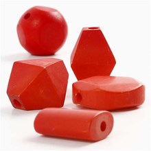Harzperlen, Größe 16-18 mm, rot, 11 sort