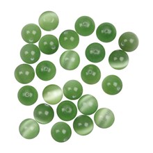 Cateye Perlen, D: 12 mm, grün, 25 Stck.