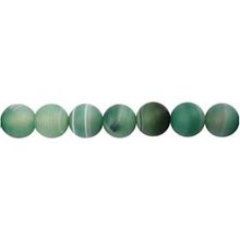 Achatperlen, D: 12 mm, grün, matt, 16 St