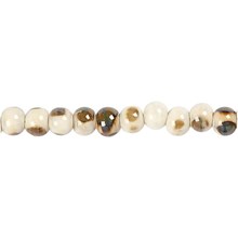 Pottery Beads, D: 10 mm, creme, Rund, 24