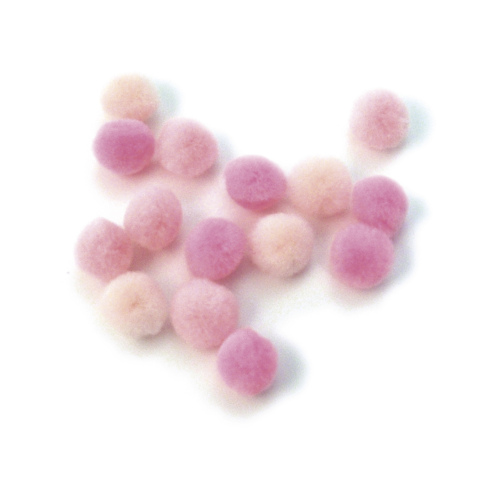 Pompons rosa 15 mm