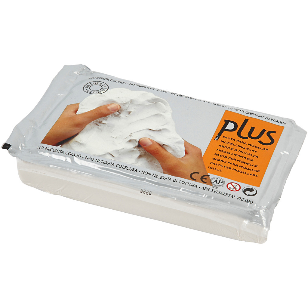 789050_1 selbsthärtender Ton, 1 kg weiß