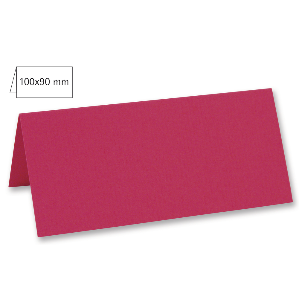 Tischkarte doppelt, uni, pink, 100x90mm,