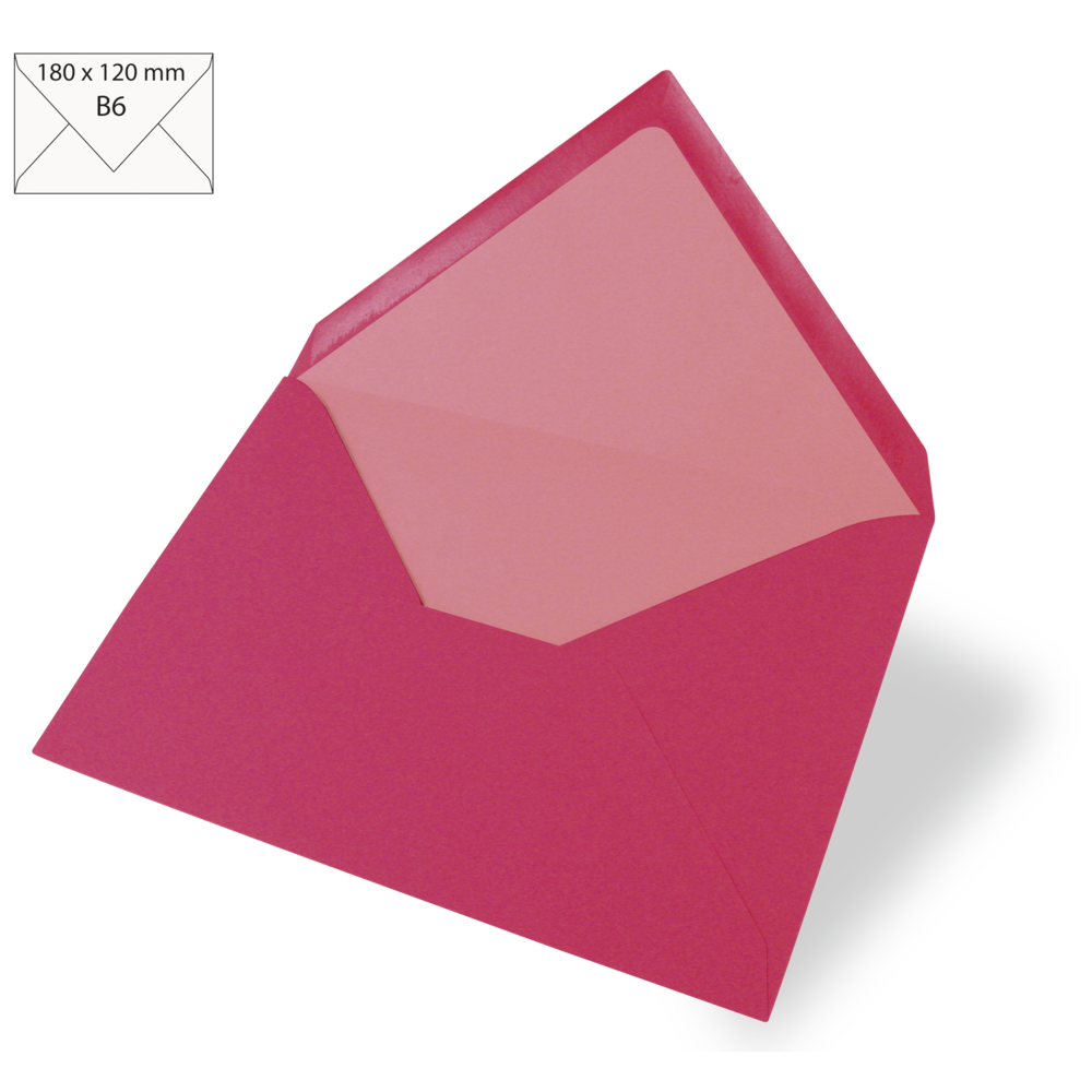 Kuvert B6, uni, pink, 180x120mm, 90g/m2